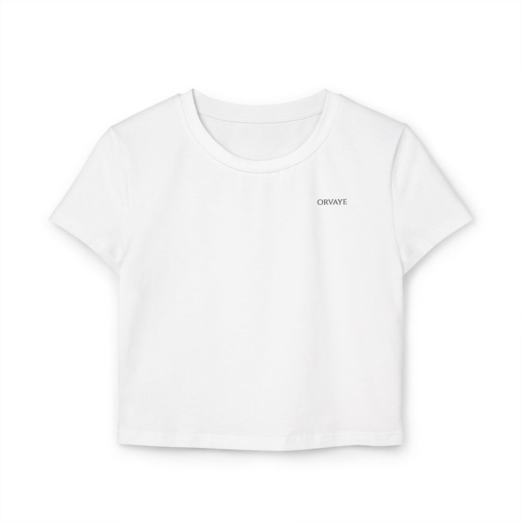 Women's Baby Tee "OBWAYE" Minimal Chest Logo Crop Top