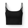 Luxe Women's Crop Bra - Black Seamless Strappy Comfort Top