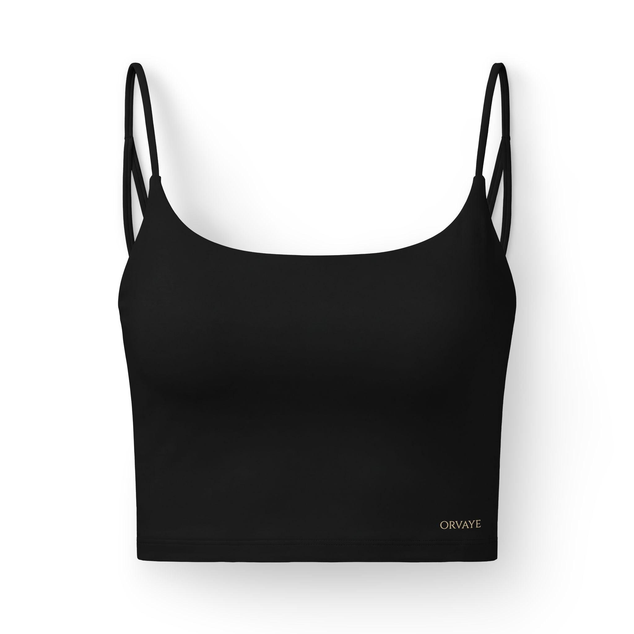 Luxe Women's Crop Bra - Black Seamless Strappy Comfort Top