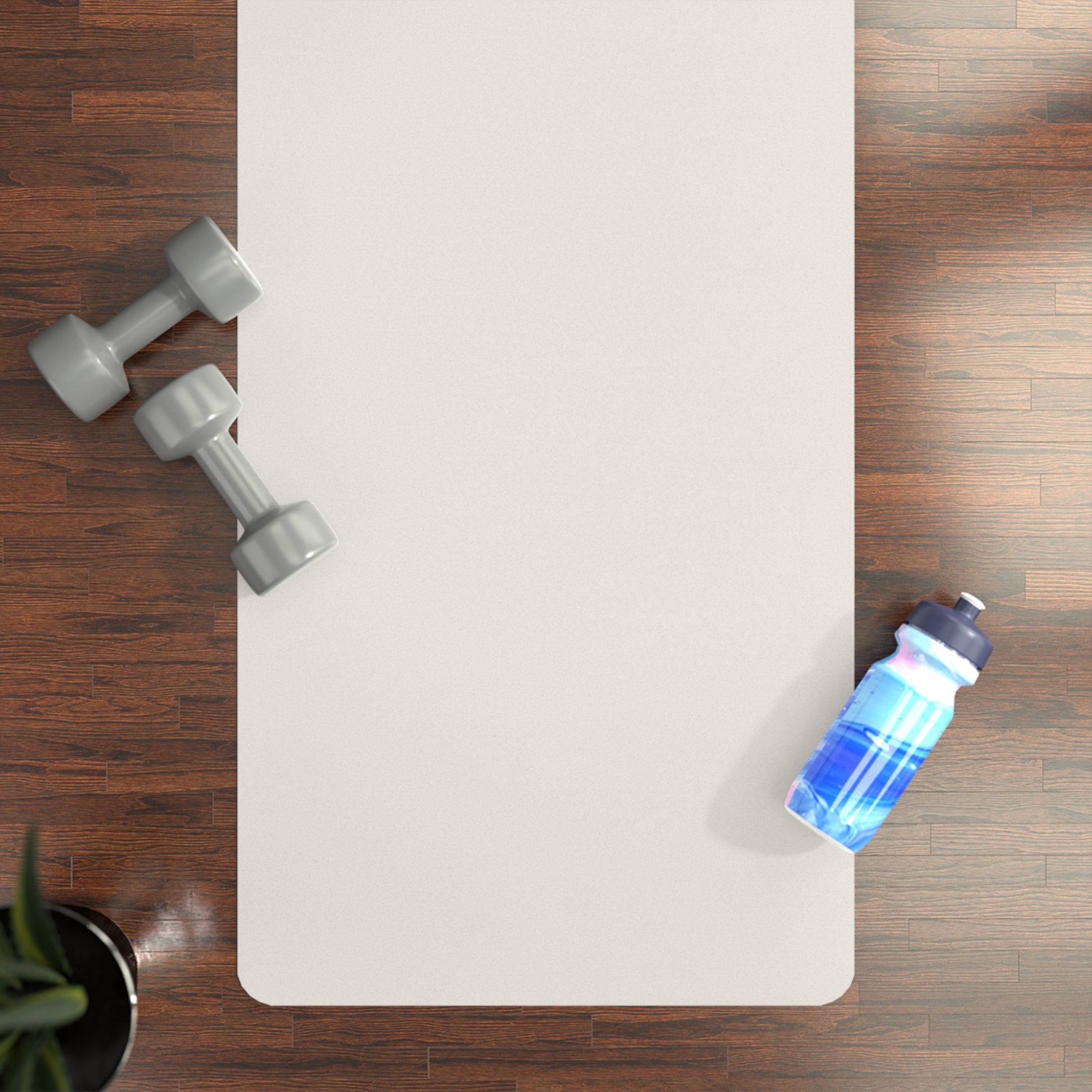Rubber Yoga Mat — Minimal Alignment Mat with Lotus Center Guide