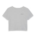 Women's Baby Tee — Minimal "Breathe" Micro-Text Crop Top
