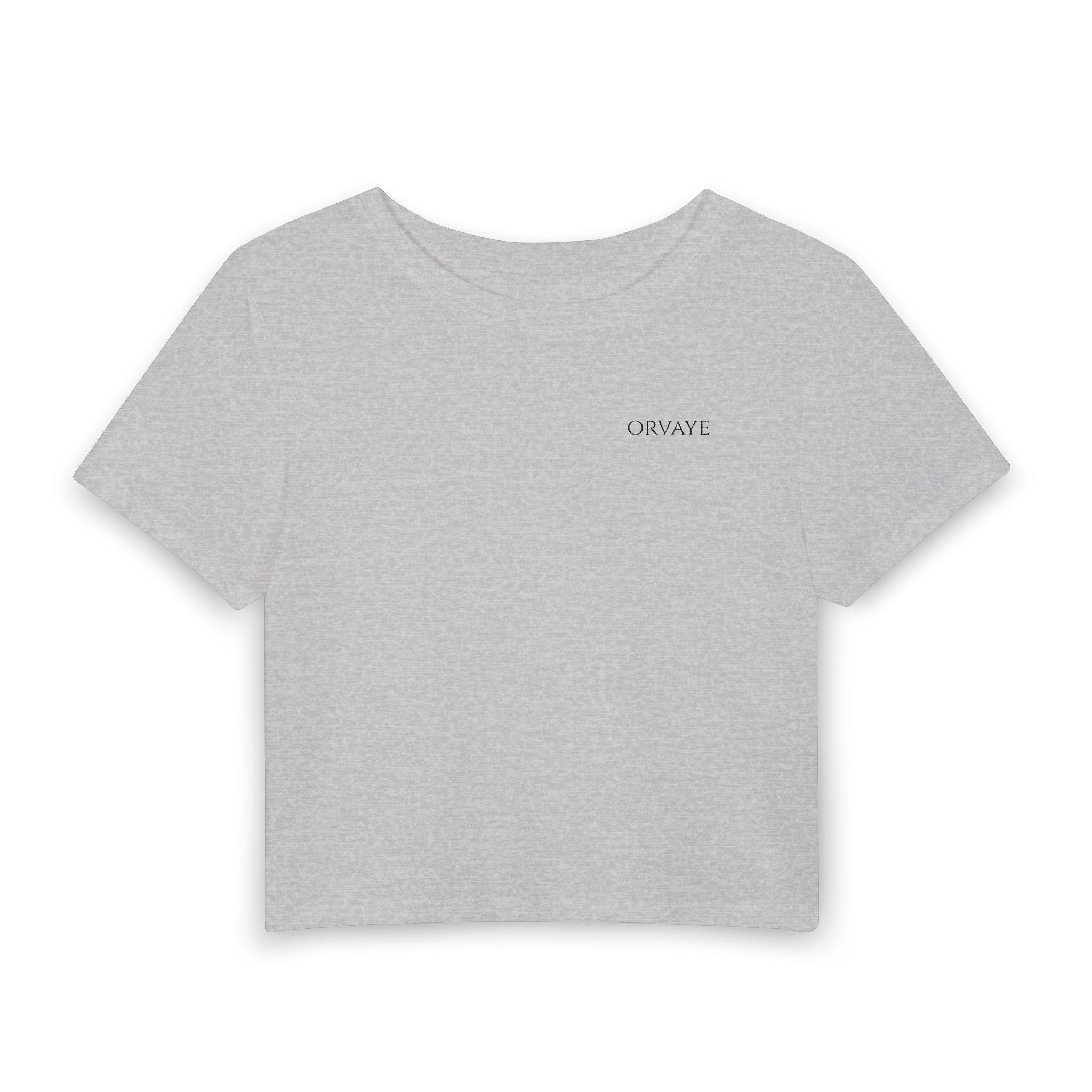 Women's Baby Tee — Minimal "Breathe" Micro-Text Crop Top
