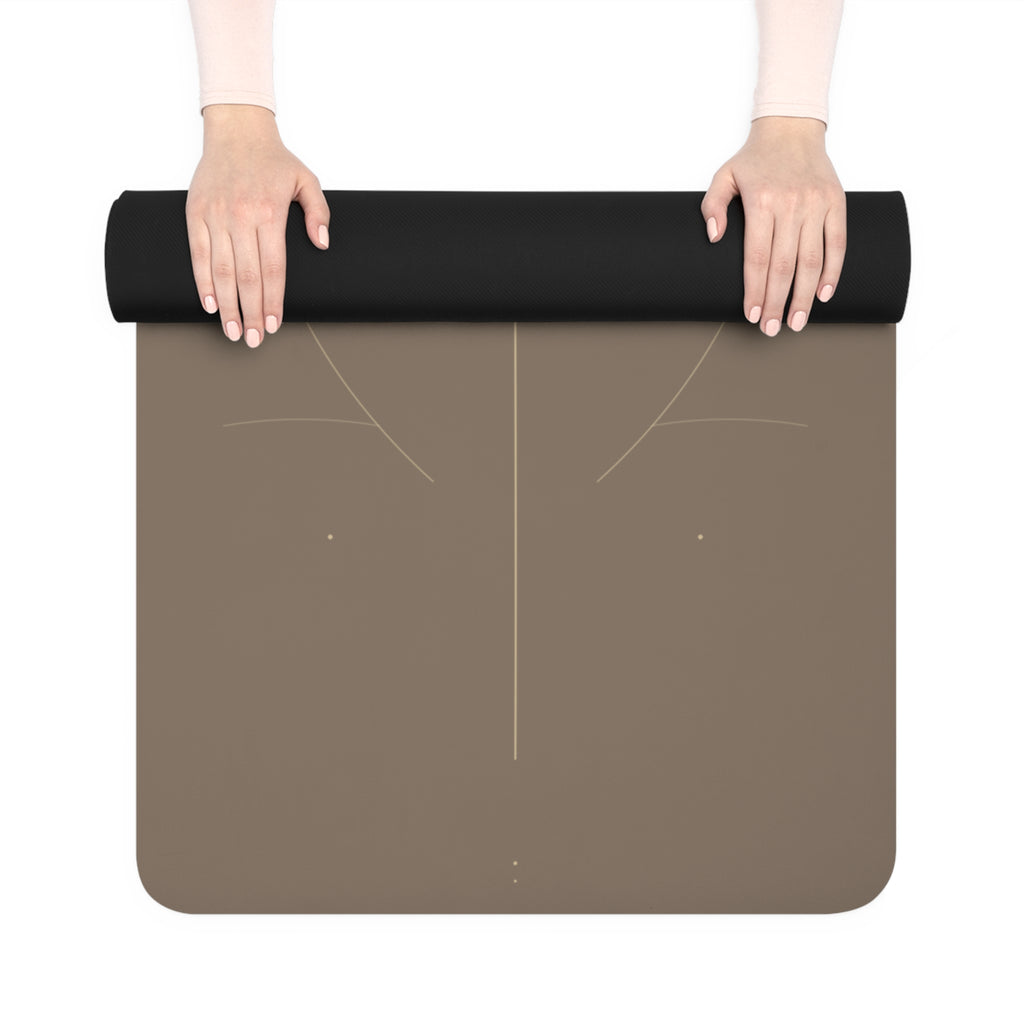 Rubber Yoga Mat — Minimalist Alignment Mat with Lotus Guideline (Non-Slip)