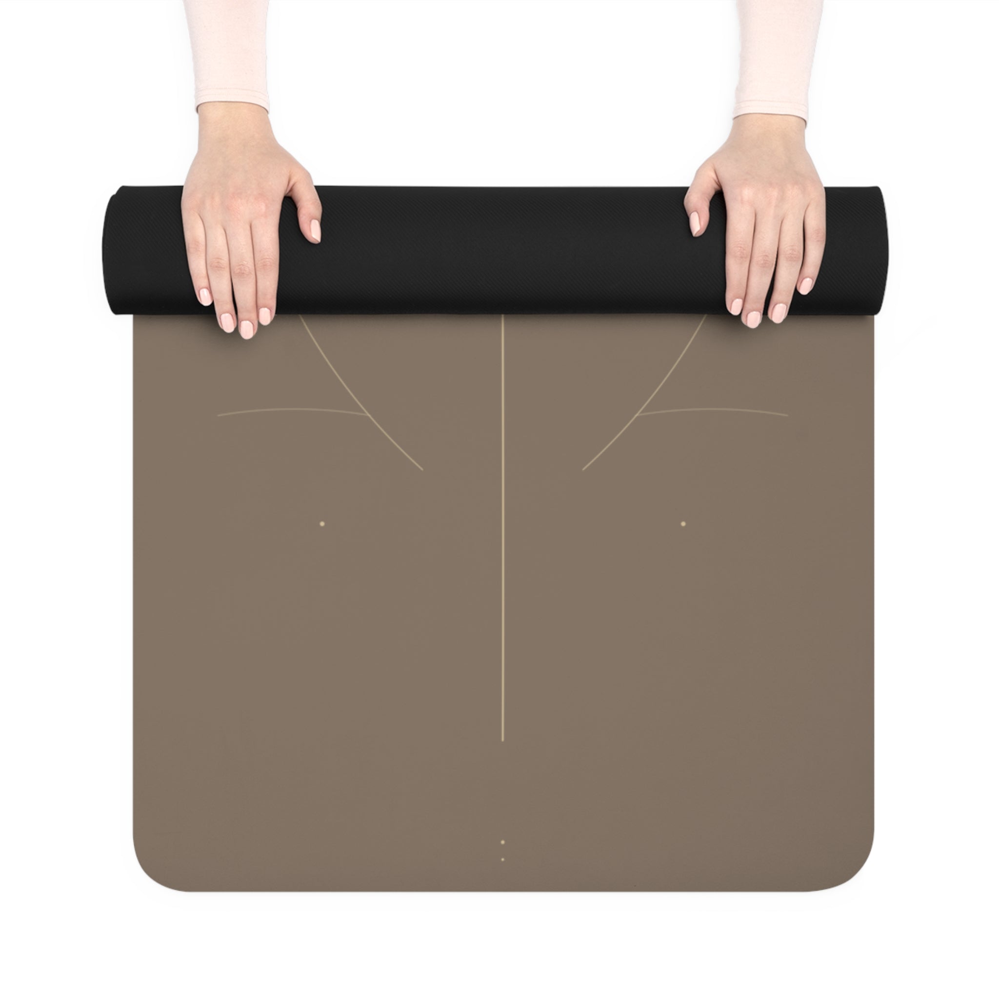 Rubber Yoga Mat — Minimalist Alignment Mat with Lotus Guideline (Non-Slip)