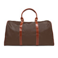 Waterproof Travel Bag - Brown Leather-Trim Weekender Duffle for Weekend Trips & Commutes