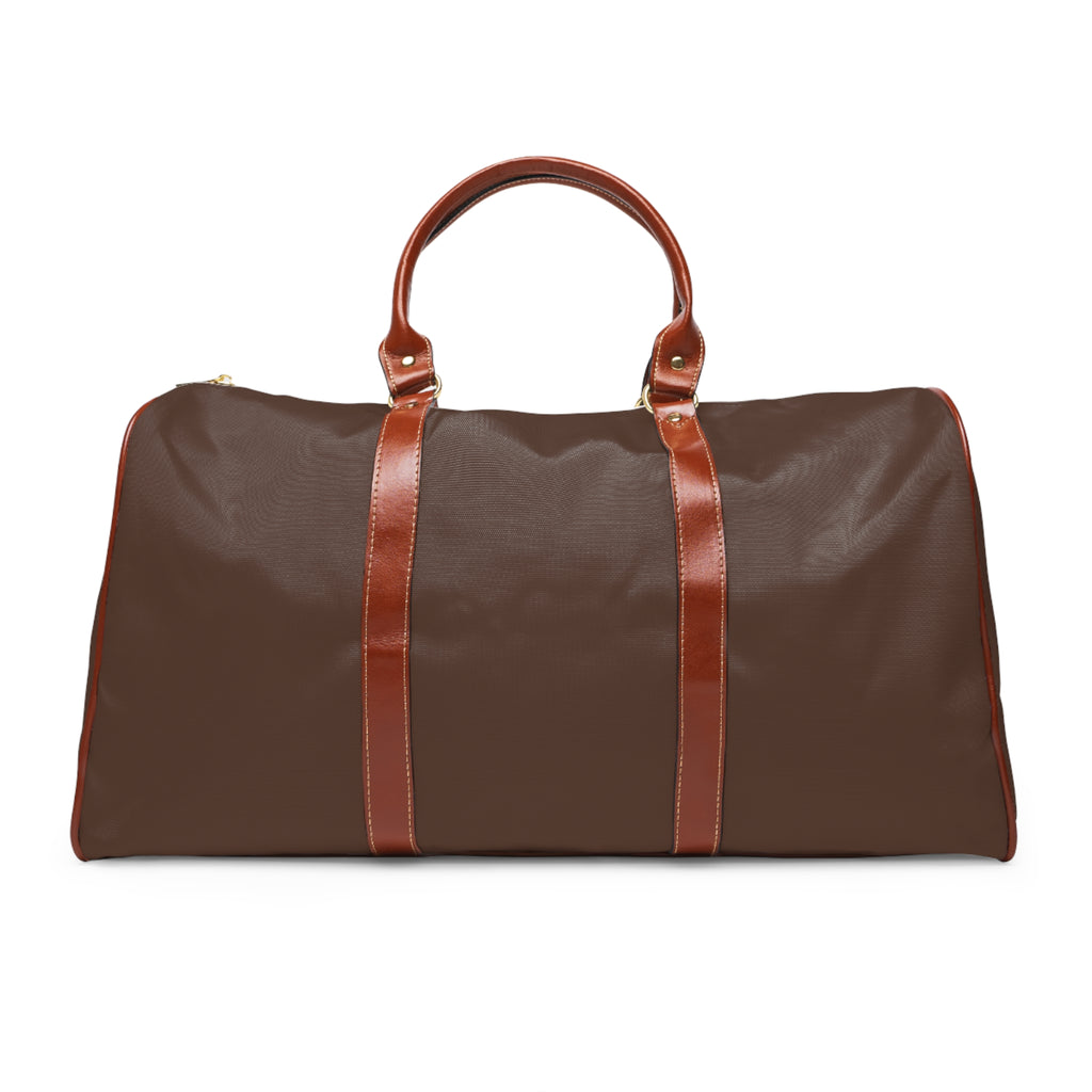 Waterproof Travel Bag - Brown Leather-Trim Weekender Duffle for Weekend Trips & Commutes