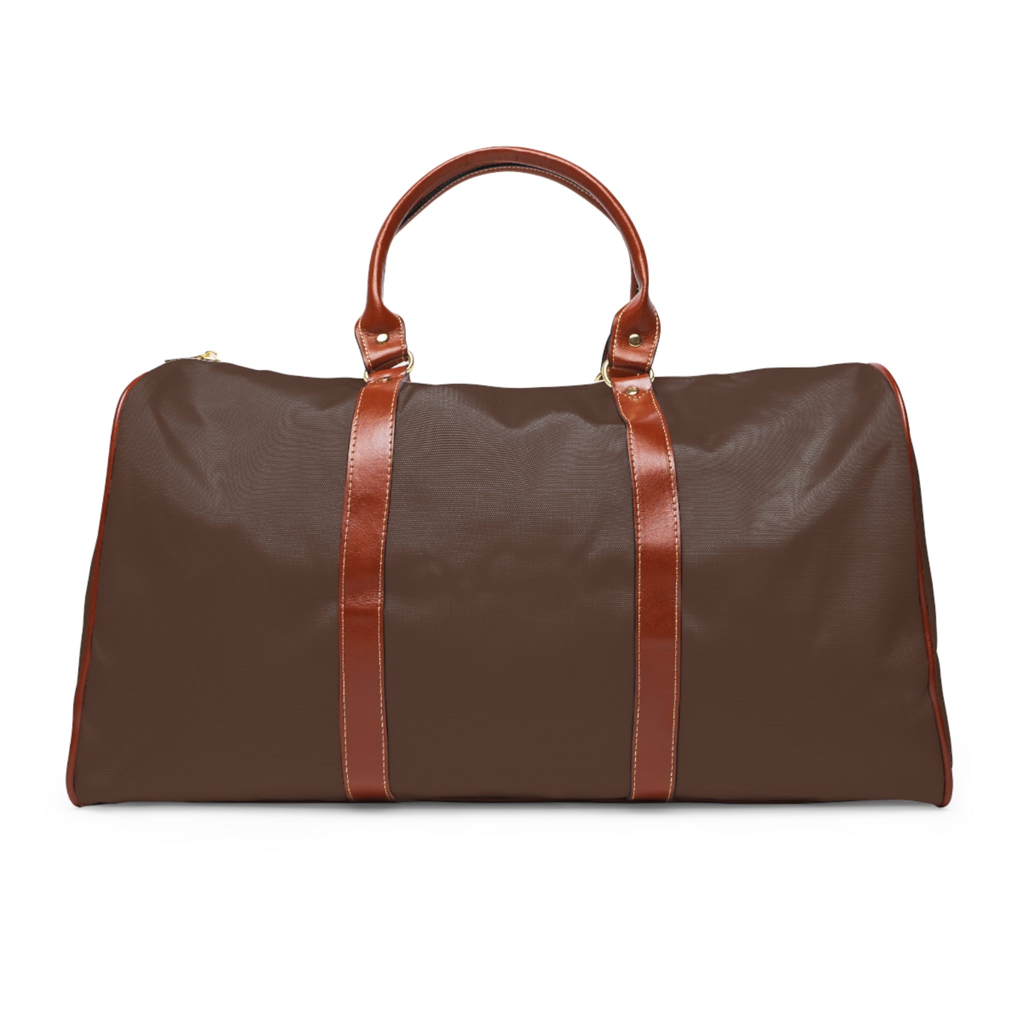 Waterproof Travel Bag - Brown Leather-Trim Weekender Duffle for Weekend Trips & Commutes