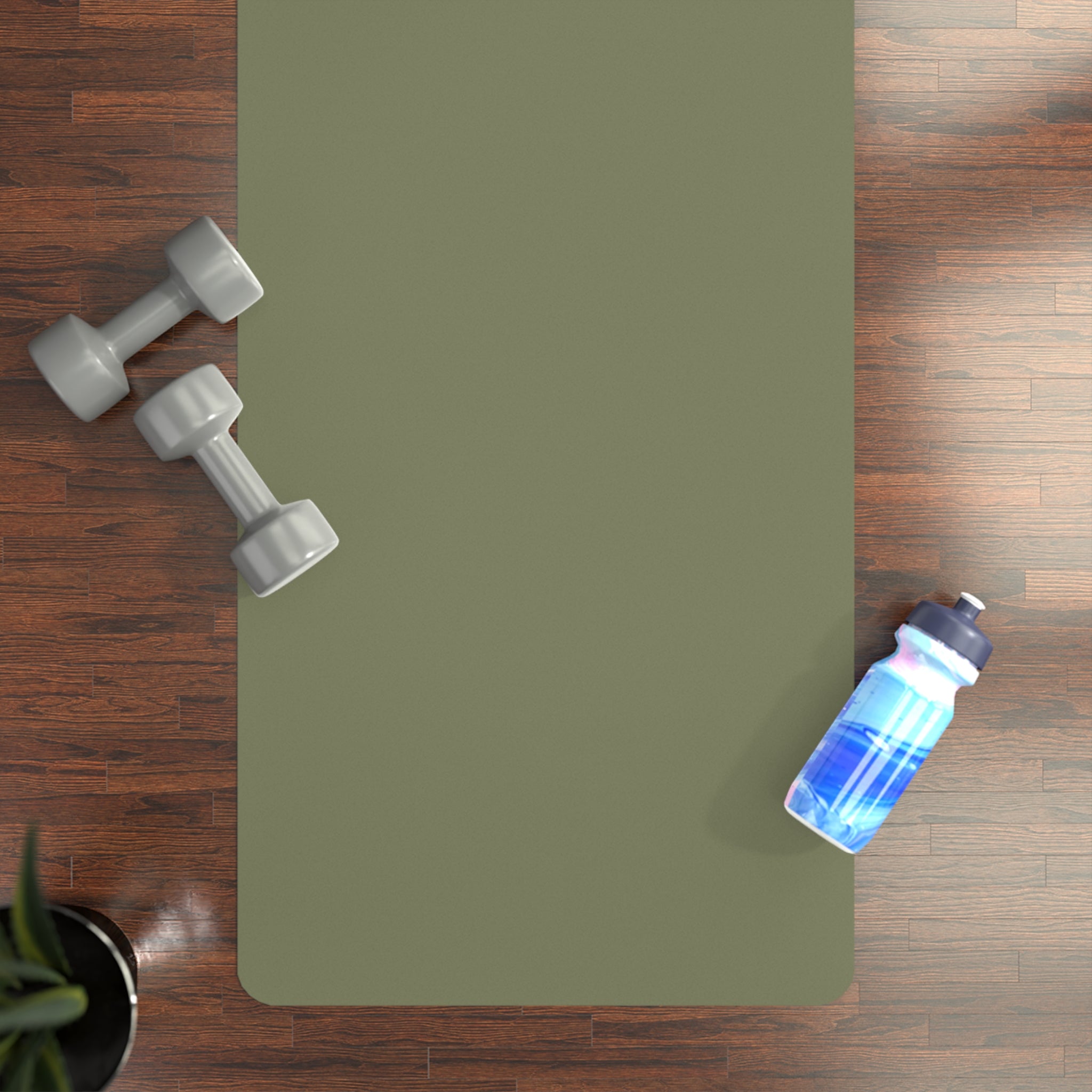Eco Rubber Yoga Mat — Non-Slip Olive Green Exercise Mat