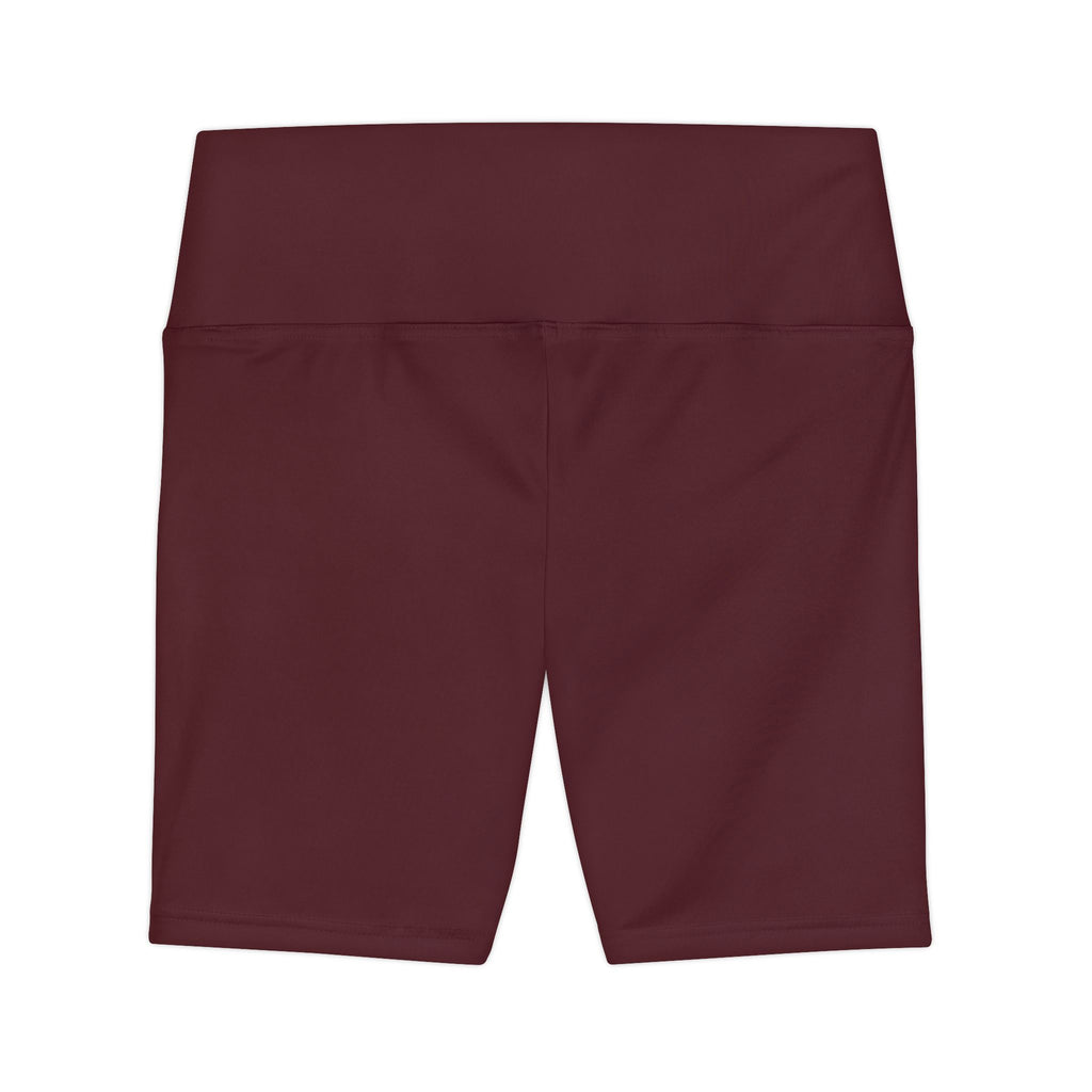 Women's High-Waist Workout Shorts — Burgundy Active Biker Shorts