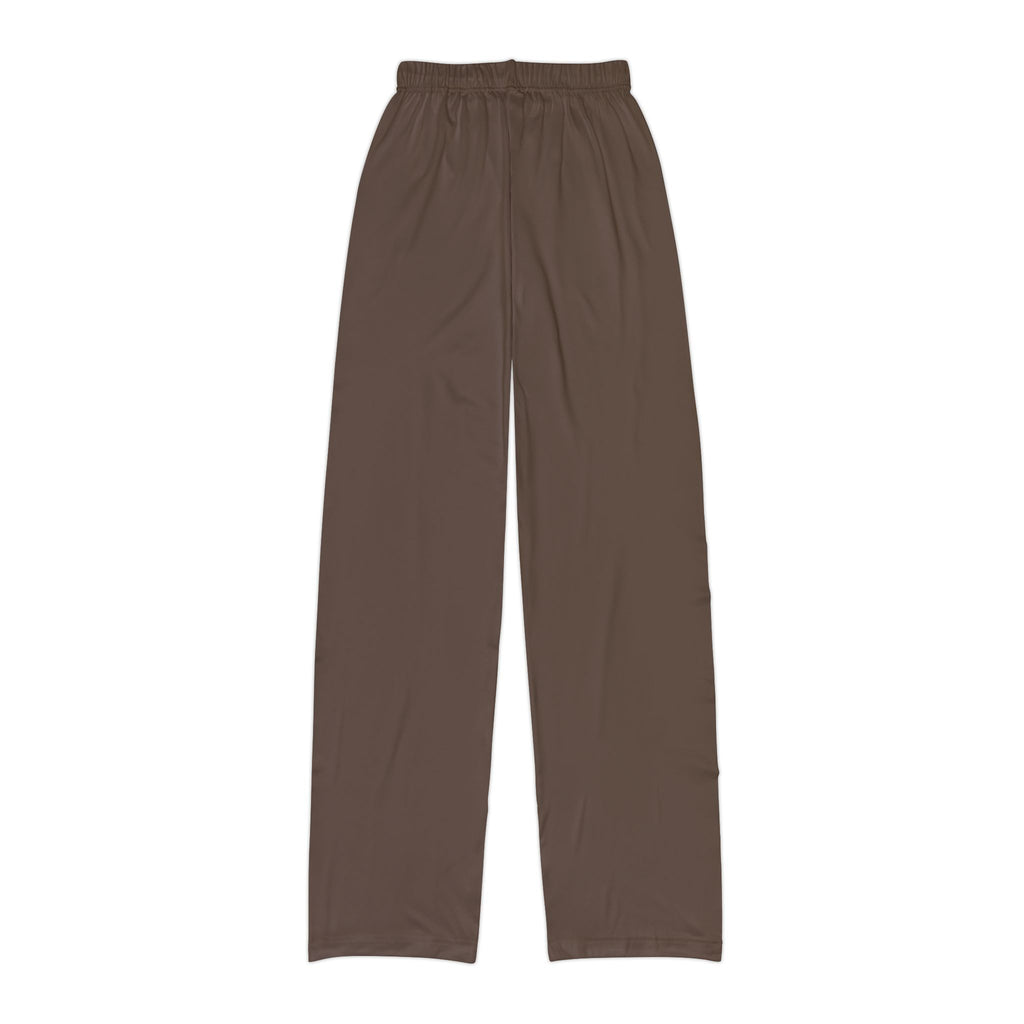 Kids Lounge Pants — Cozy Brown All-Over Print Relaxed Fit