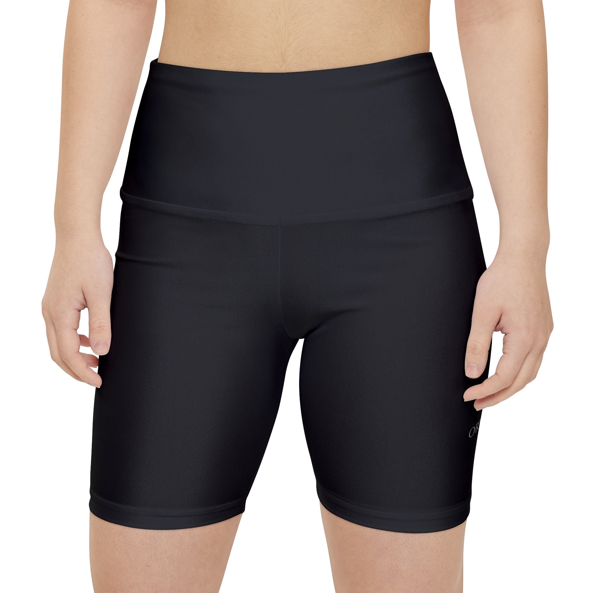 Workout Shorts — Women's High-Waist Black Active Biker Shorts