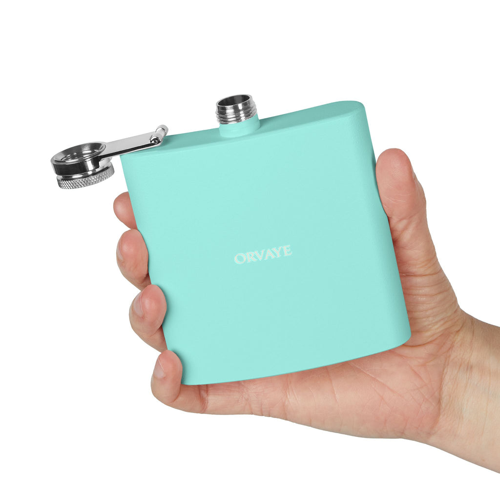 6oz Stainless Steel Hip Flask – Slim Pocket Flask for Travel, Weddings & Groomsmen Gifts