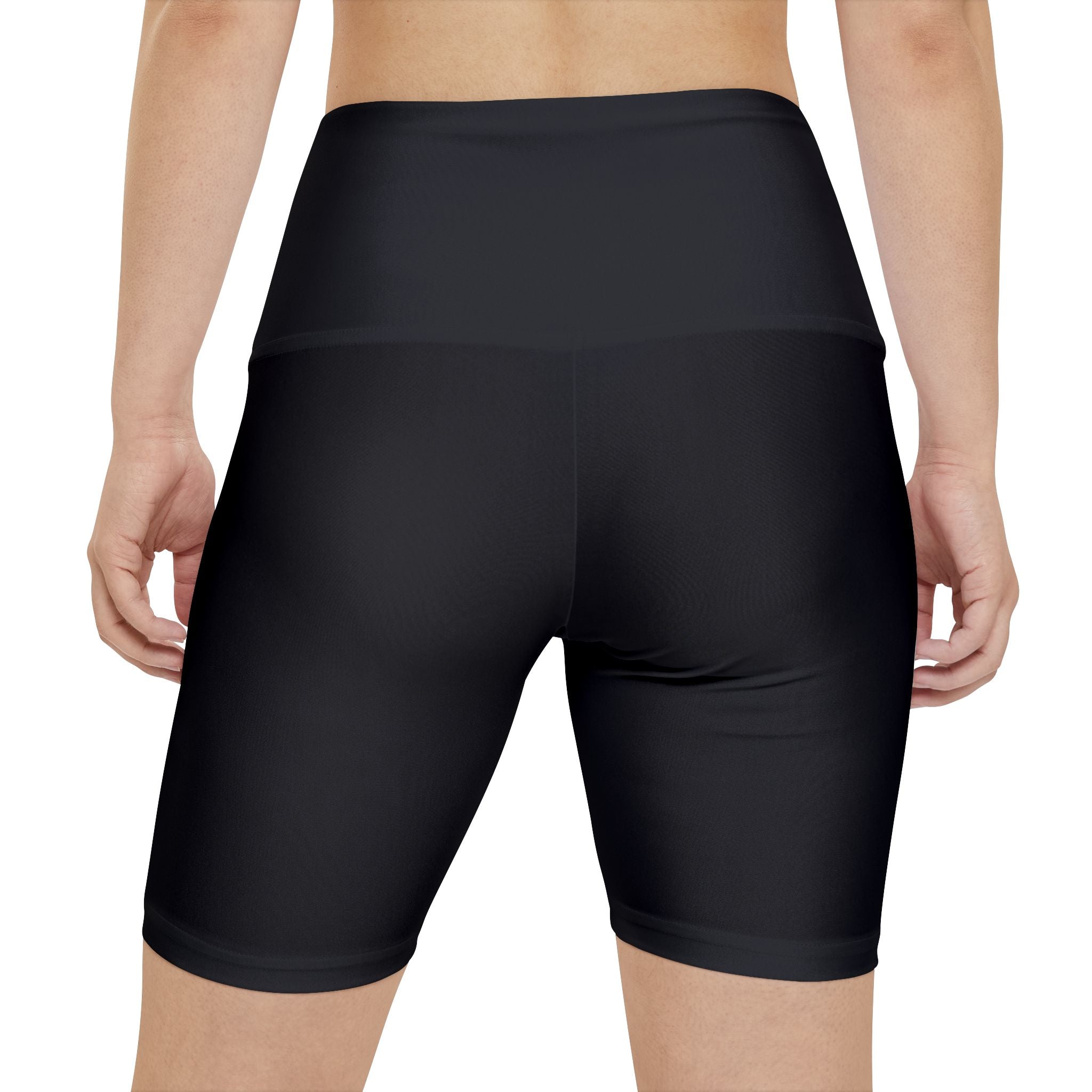 Workout Shorts — Women's High-Waist Black Active Biker Shorts