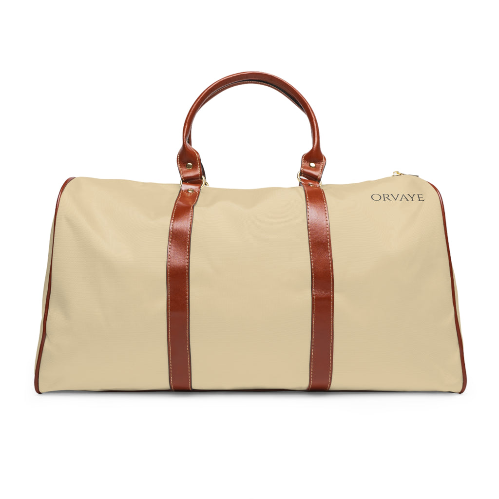 Waterproof Weekender Duffel Bag — Travel Tote with Leather Trim
