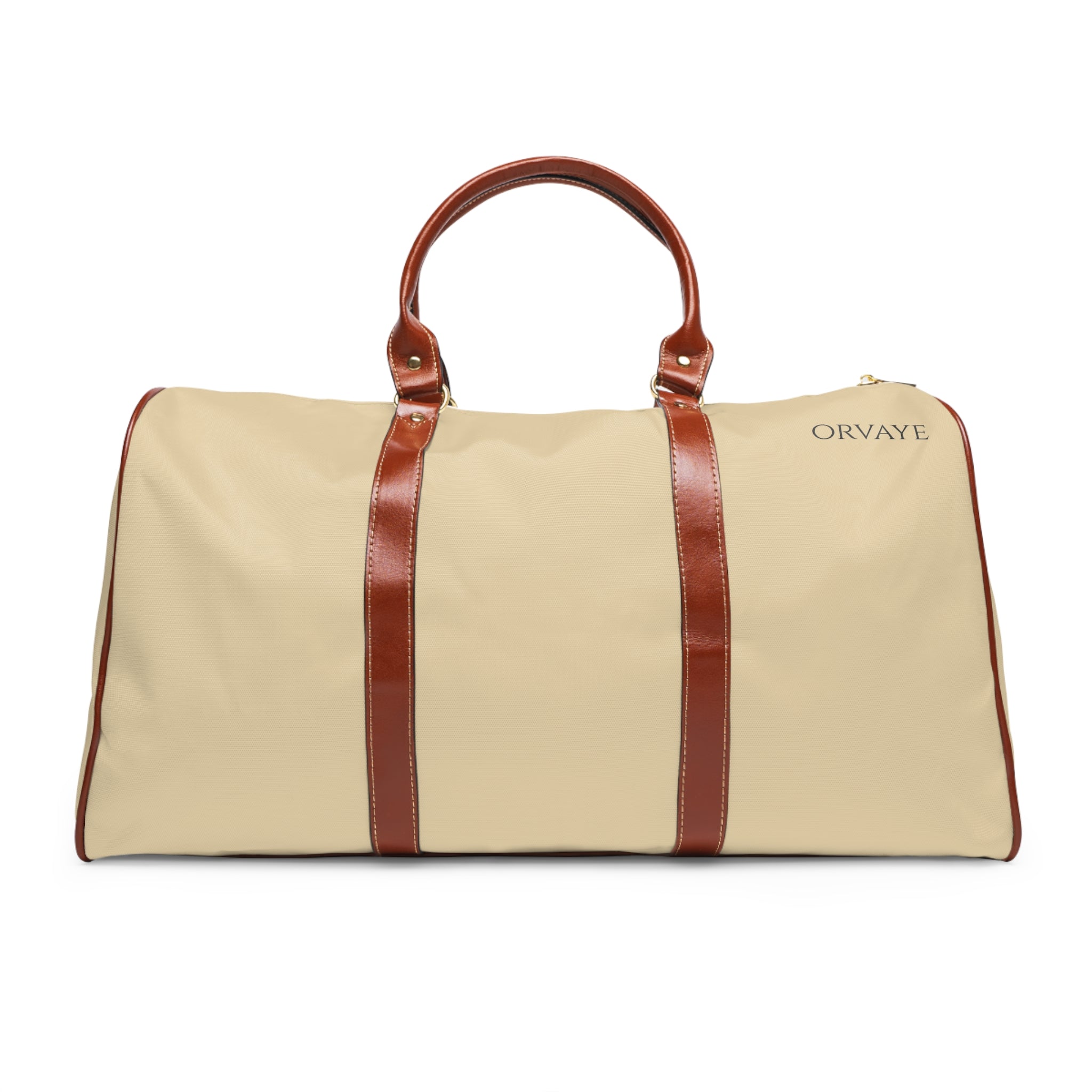 Waterproof Weekender Duffel Bag — Travel Tote with Leather Trim
