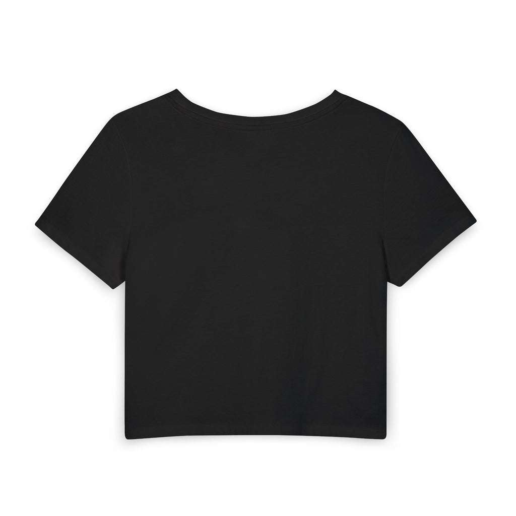 Women's Baby Tee — Minimal "Breathe" Micro-Text Crop Top