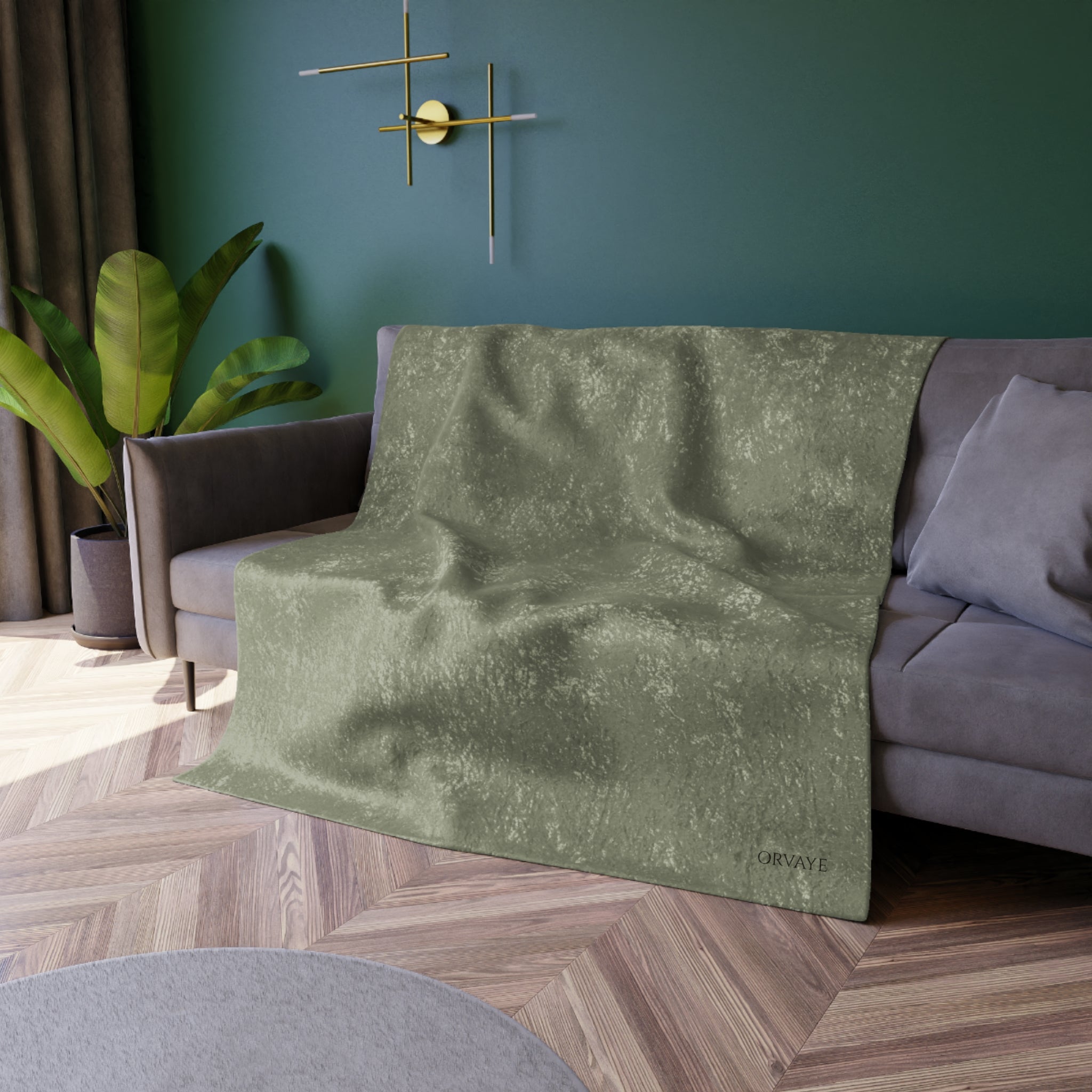 Crushed Velvet Throw Blanket — Luxe Olive Velvet Cozy Blanket