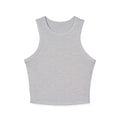 Ribbed Women’s Racer Tank Top — 'ORVAYE' Back Graphic, Cropped Summer Casual