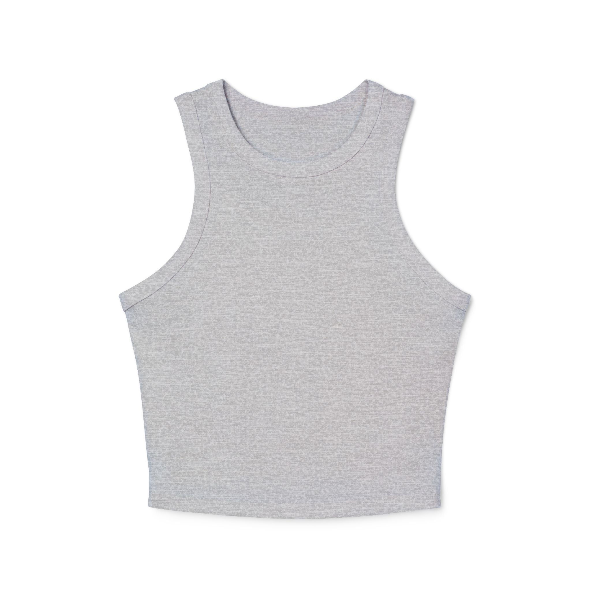 Ribbed Women’s Racer Tank Top — 'ORVAYE' Back Graphic, Cropped Summer Casual