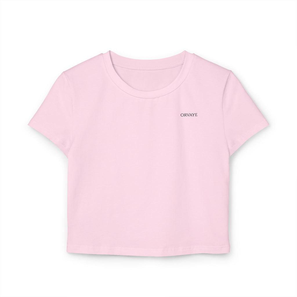 Women's Baby Tee "OBWAYE" Minimal Chest Logo Crop Top