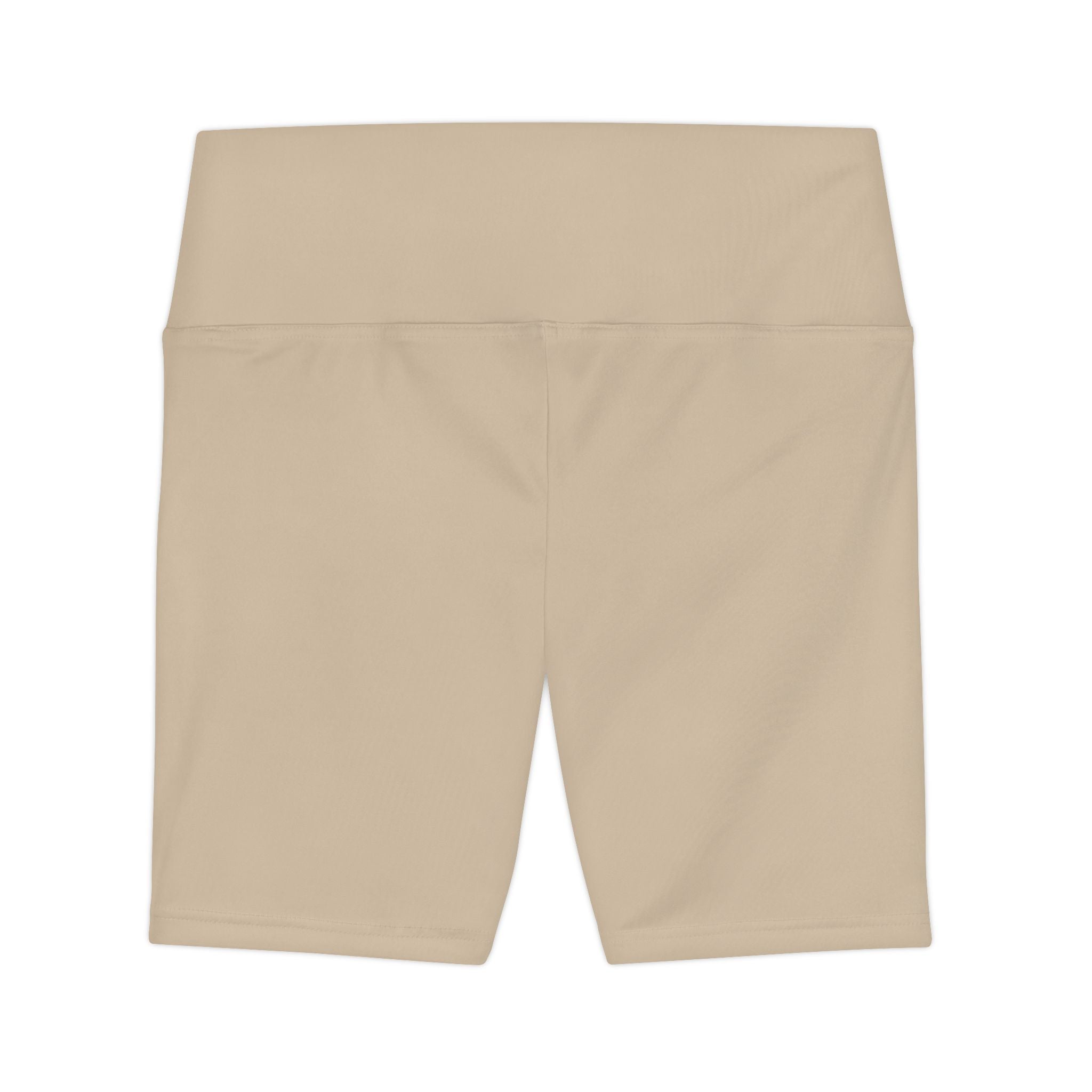 Beige High-Waist Workout Shorts – Women's Biker Activewear