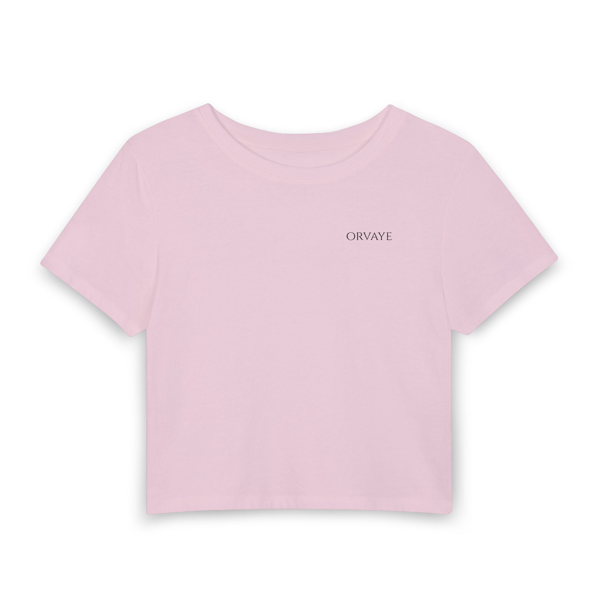 Women's Baby Tee — Minimal "Breathe" Micro-Text Crop Top