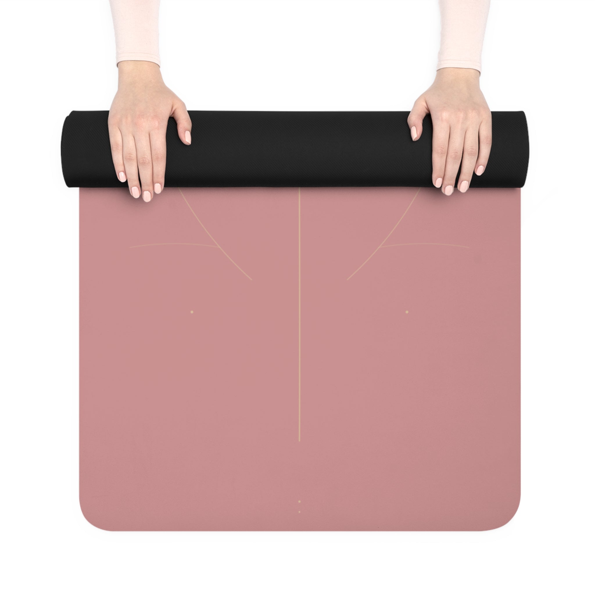 Floral Accent Rubber Yoga Mat — Non-Slip Rose Pilates Mat with Blossom Print