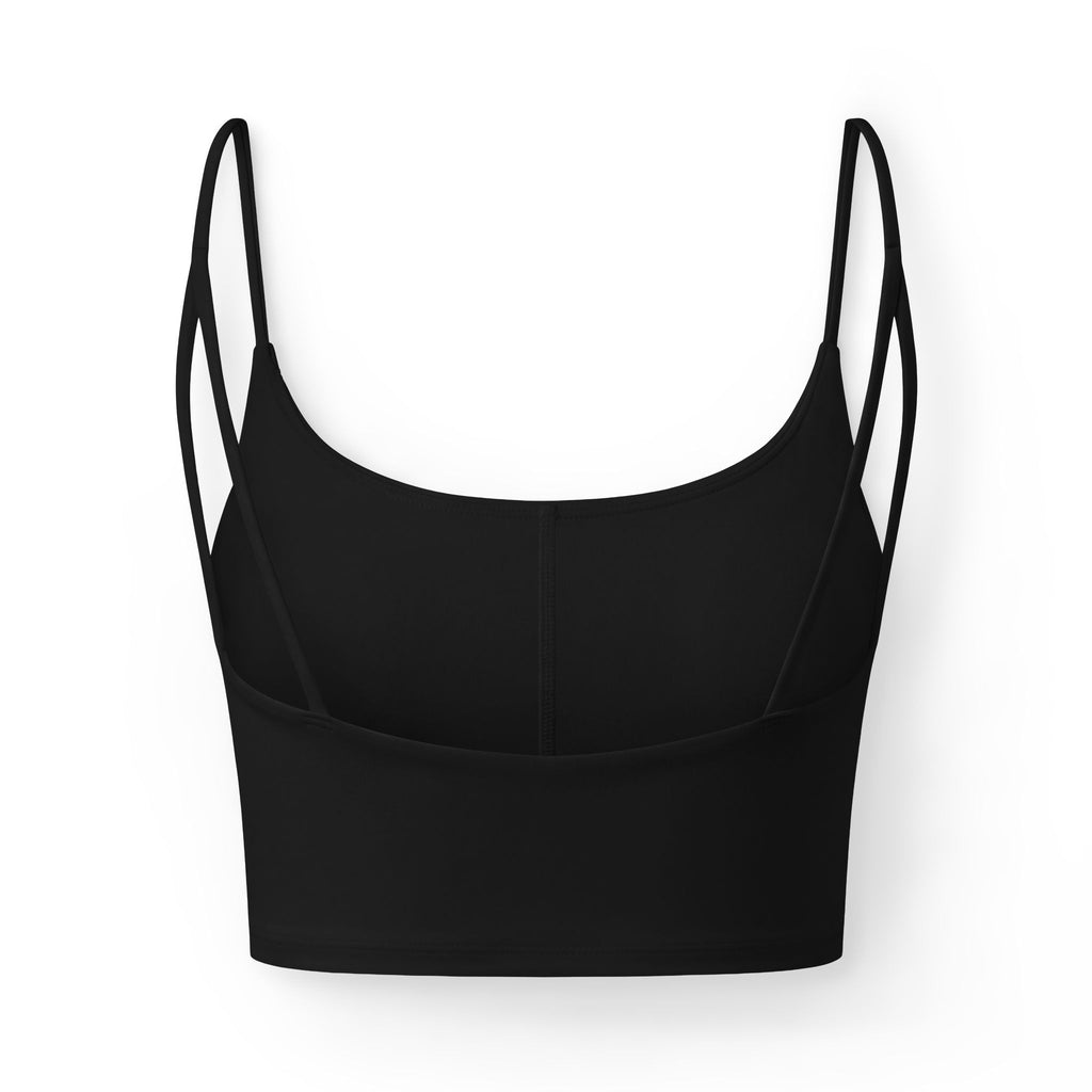 Luxe Women's Crop Bra - Black Seamless Strappy Comfort Top