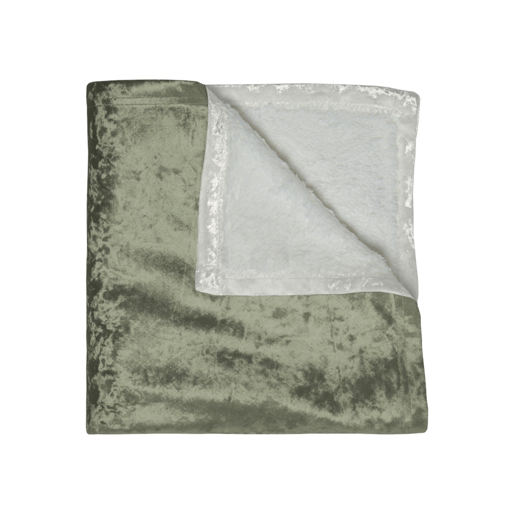 Crushed Velvet Throw Blanket — Luxe Olive Velvet Cozy Blanket