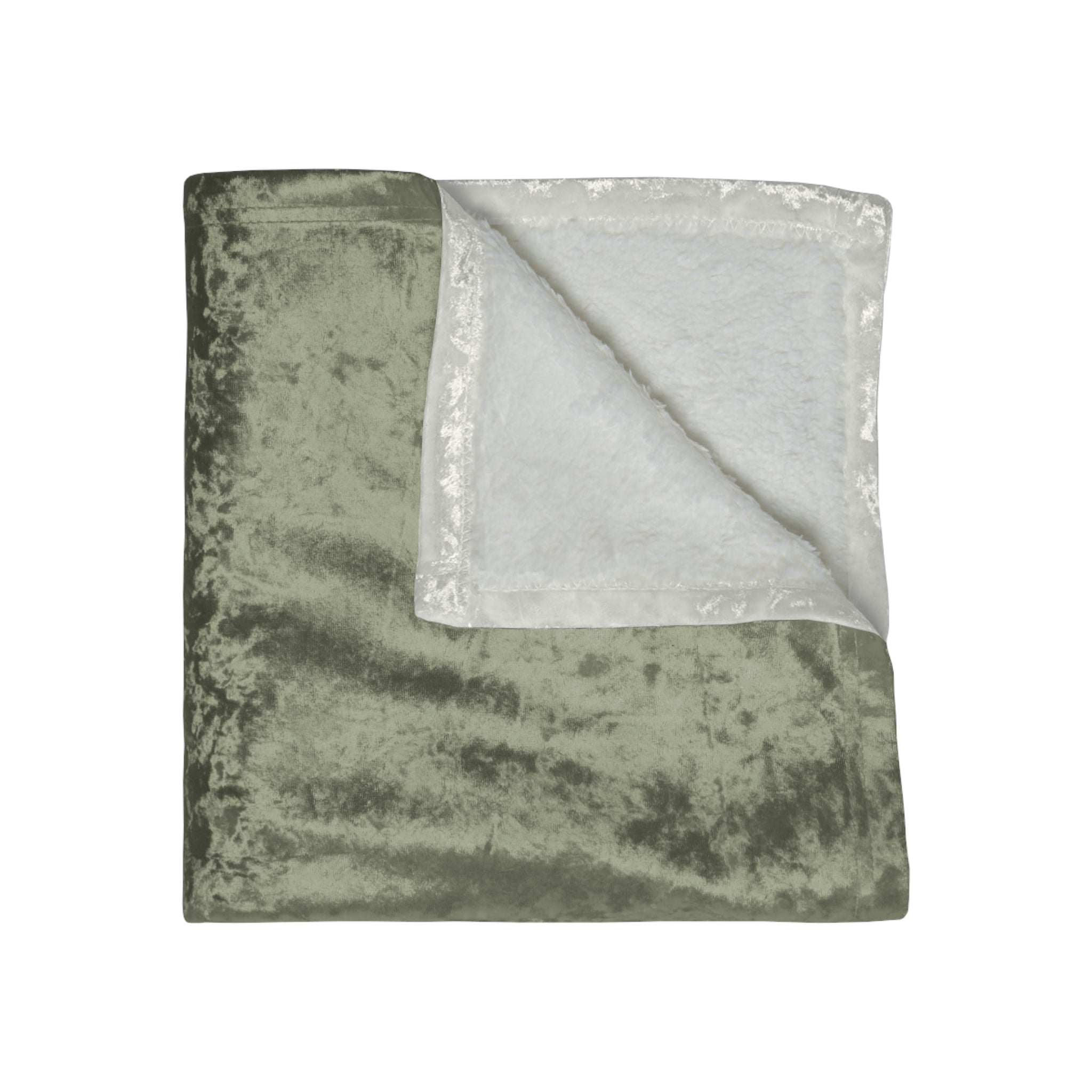 Crushed Velvet Throw Blanket — Luxe Olive Velvet Cozy Blanket