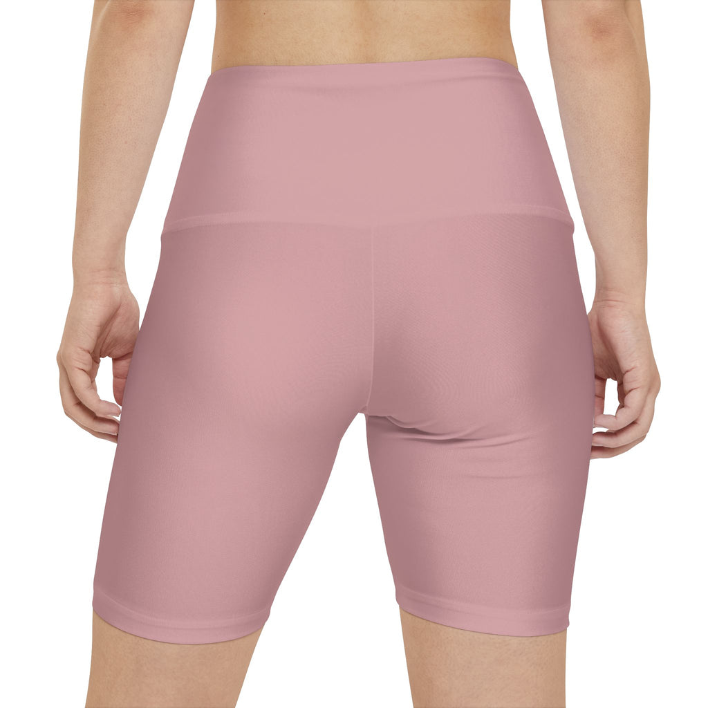 Women’s High-Waist Workout Shorts — Dusty Rose Active Bike Shorts