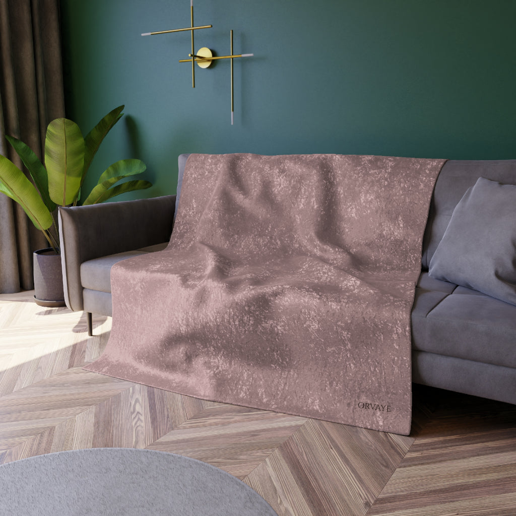 Crushed Velvet Throw Blanket — Luxe Soft Rose Plush Blanket for Cozy Home Décor