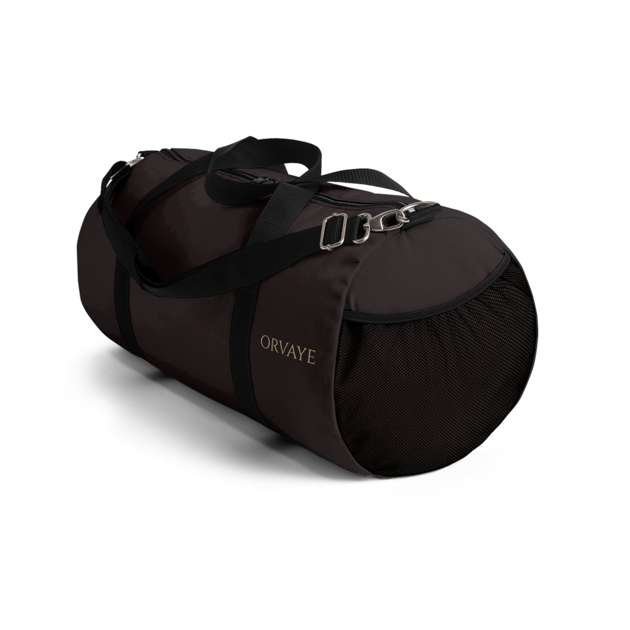 Classic Black Duffel Bag – Durable Travel & Gym Carryall (Orvaye Logo)
