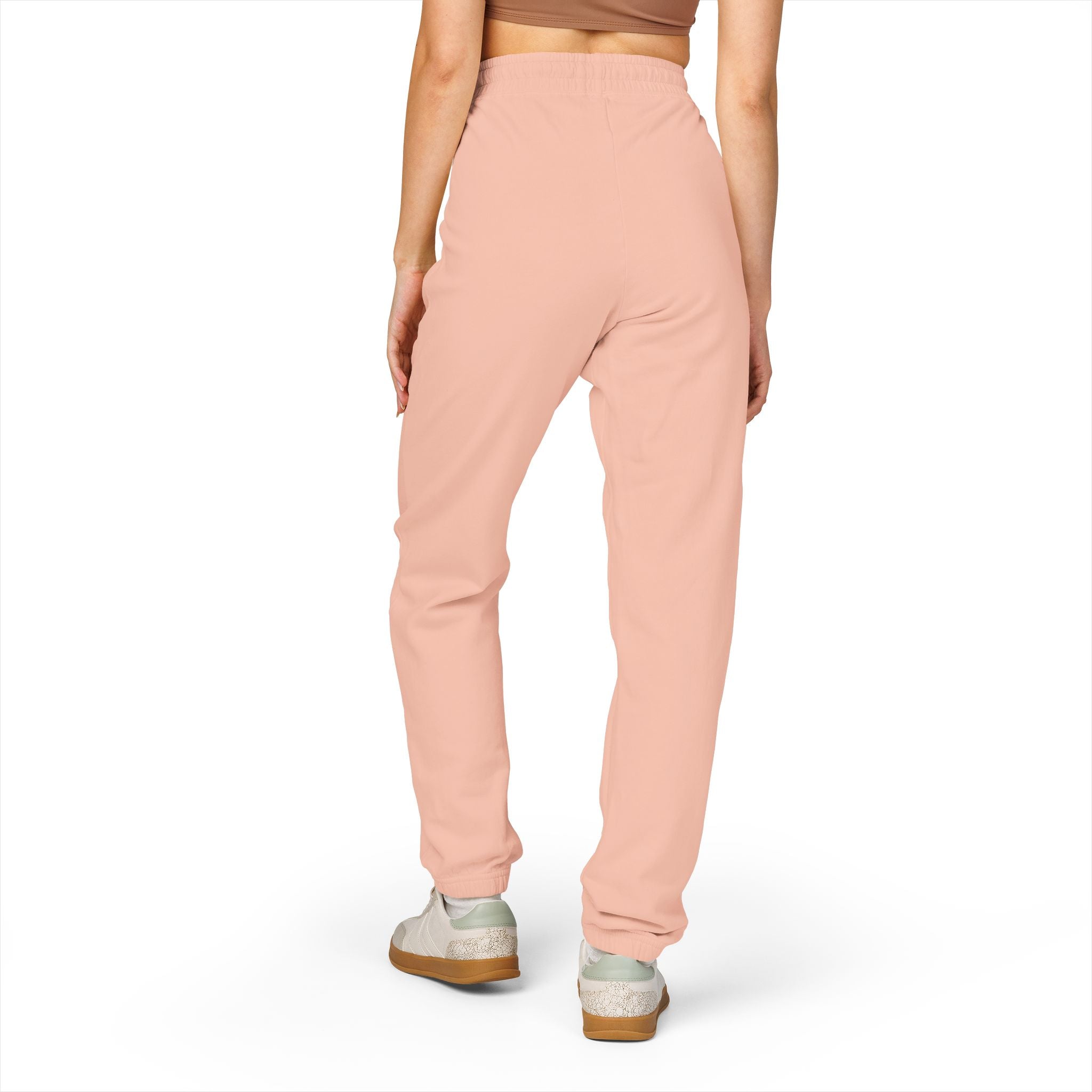 Garment-Dyed Fleece Sweatpants — Minimalist "aloha" Embroidered Lounge Joggers