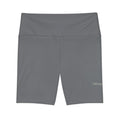 Women's Grey High-Waist Workout Shorts — Comfortable Active Biker Shorts