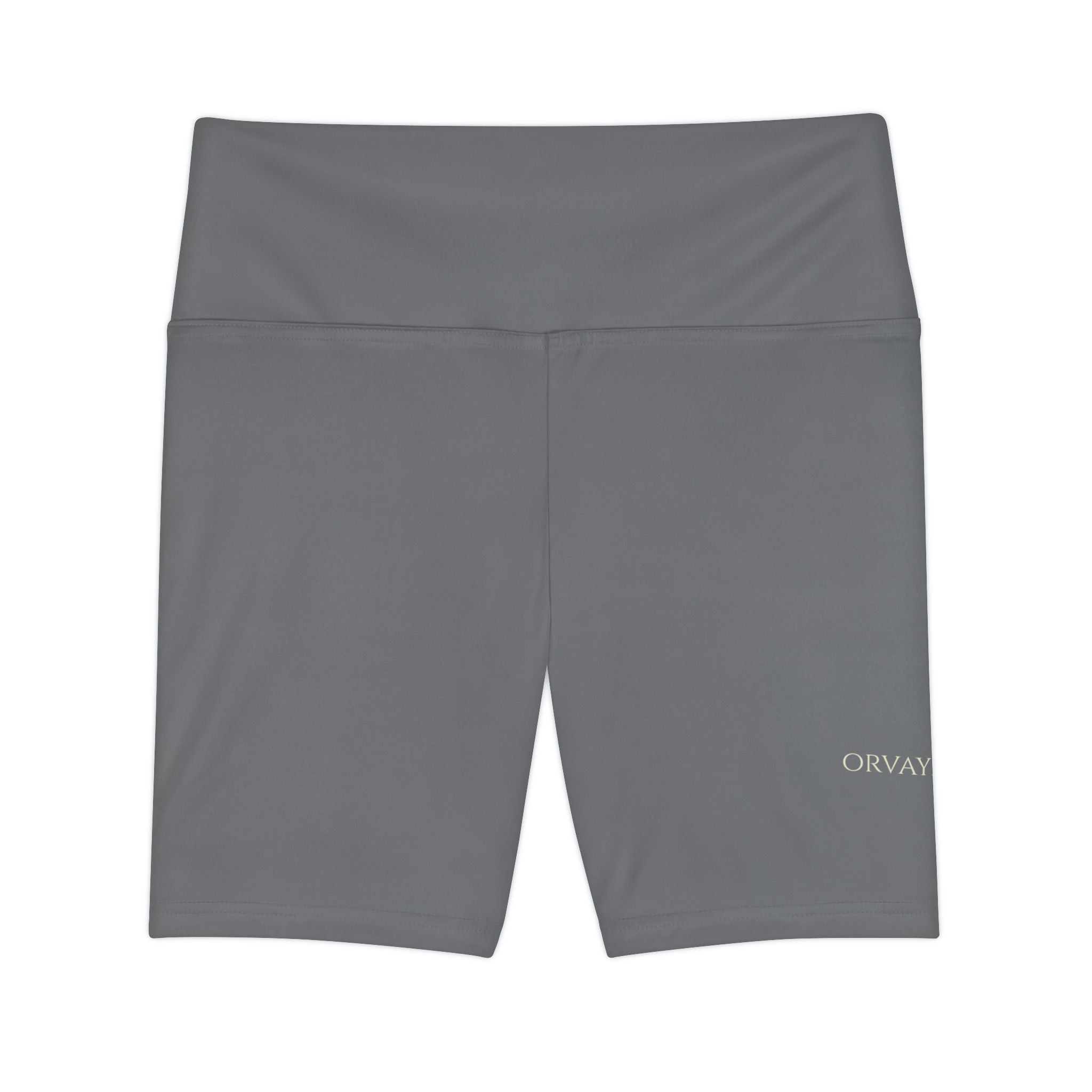 Women's Grey High-Waist Workout Shorts — Comfortable Active Biker Shorts