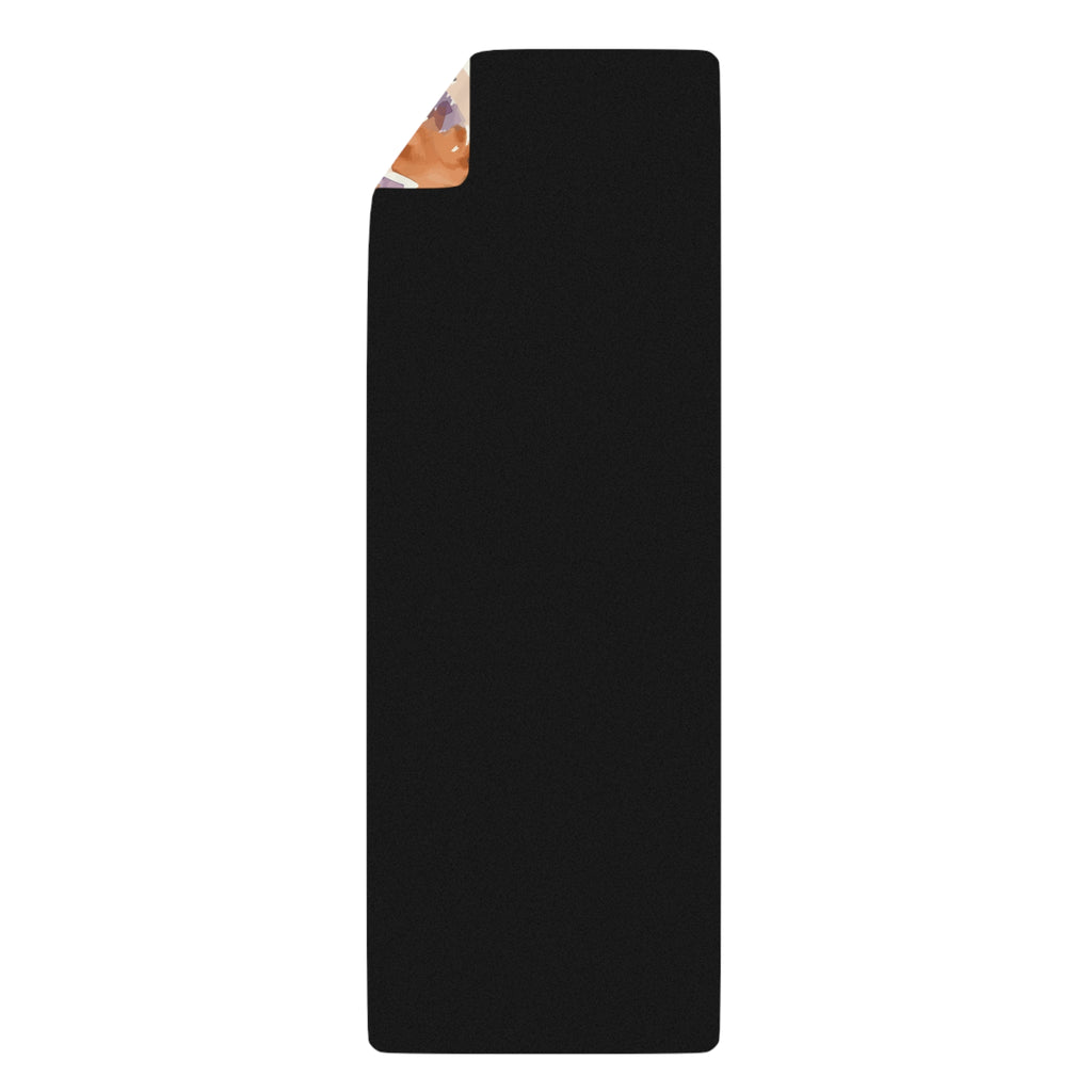 Abstract Watercolor Leopard Rubber Yoga Mat — Non-Slip Floral Animal Print Mat