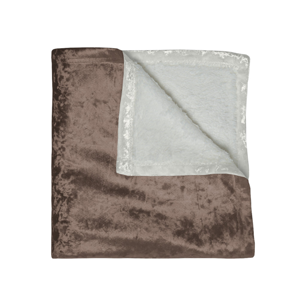 Crushed Velvet Throw Blanket — Luxurious Soft Brown Velvet Cozy Blanket for Living Room & Bedroom