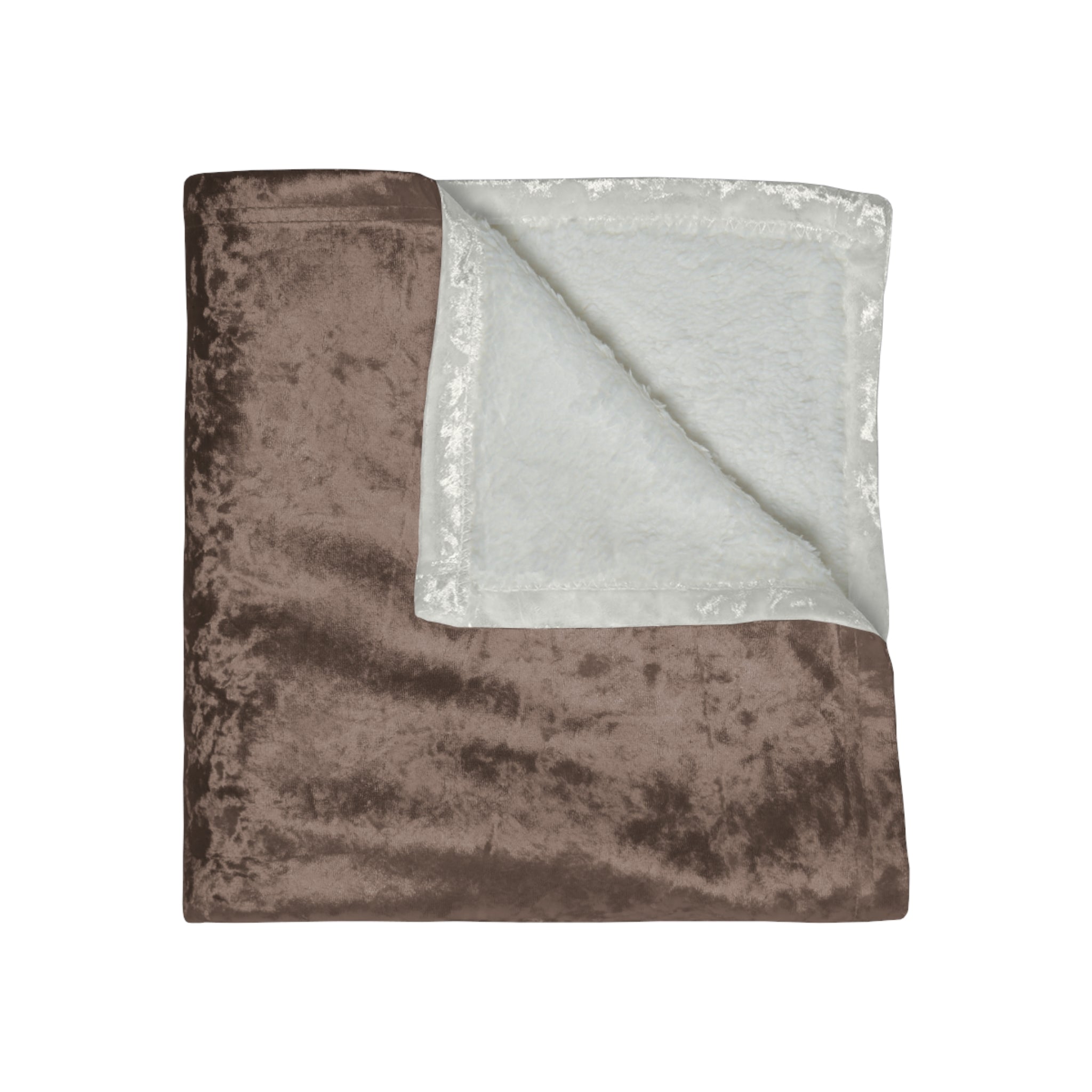 Crushed Velvet Throw Blanket — Luxurious Soft Brown Velvet Cozy Blanket for Living Room & Bedroom