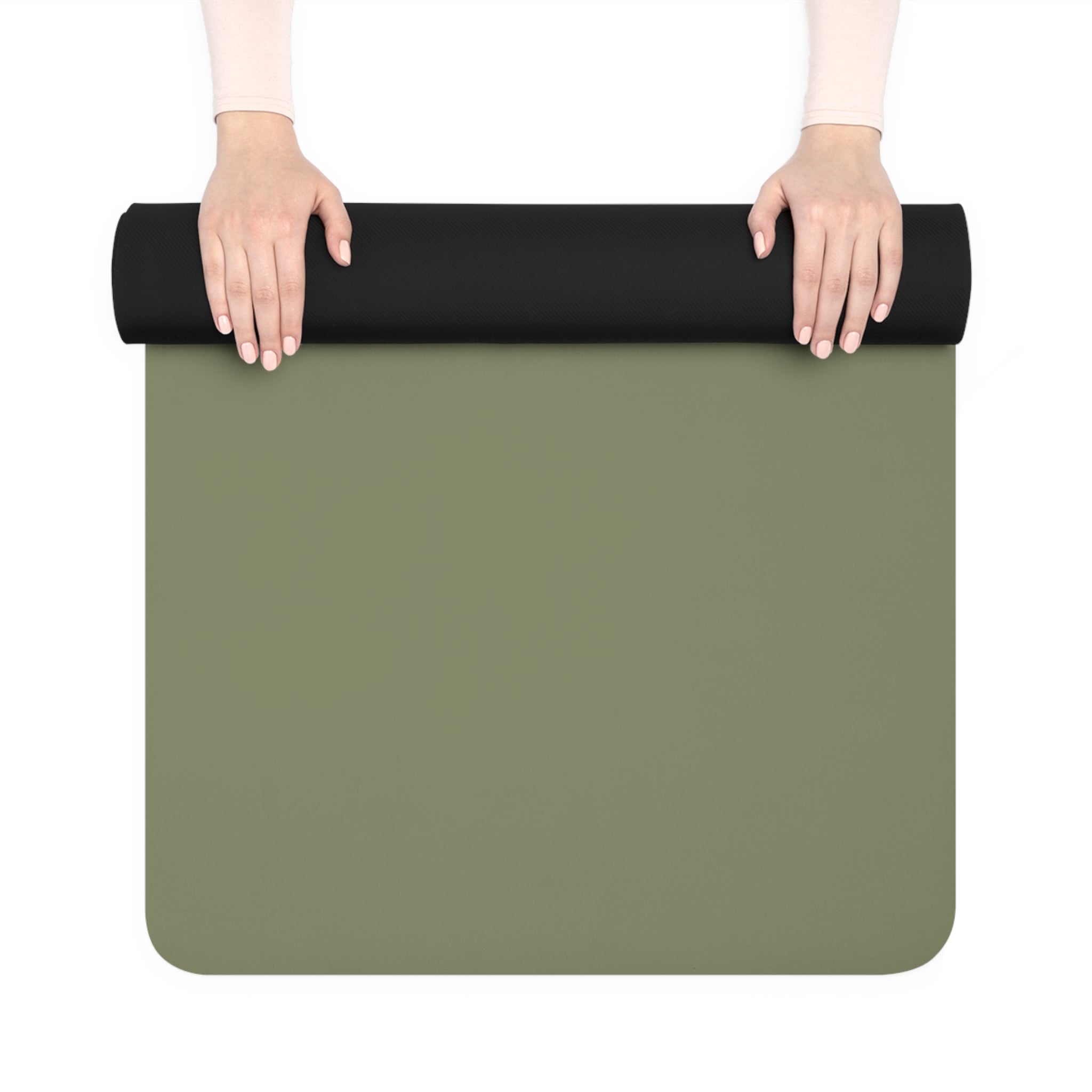 Eco Rubber Yoga Mat — Non-Slip Olive Green Exercise Mat
