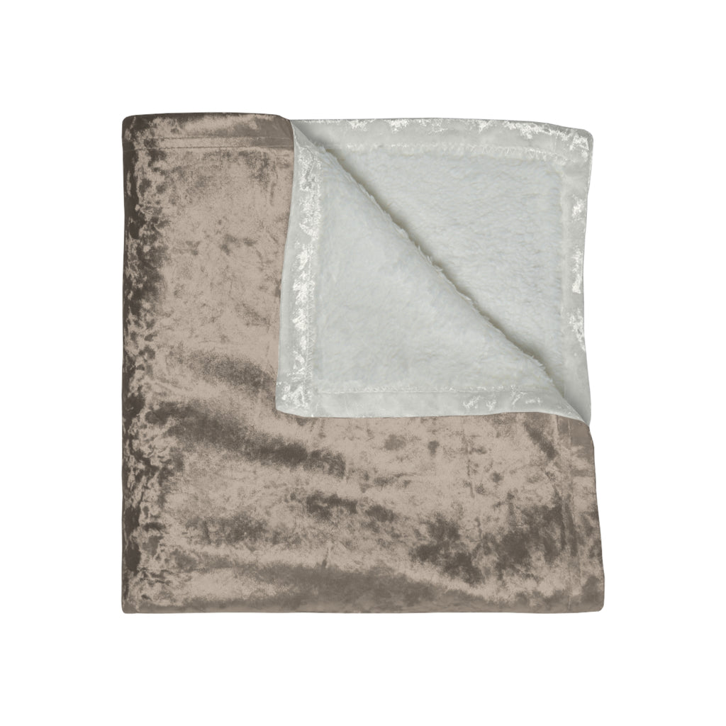 Crushed Velvet Throw Blanket – Luxurious Soft Taupe Velvet Throw for Cozy Living, Sofa & Bed