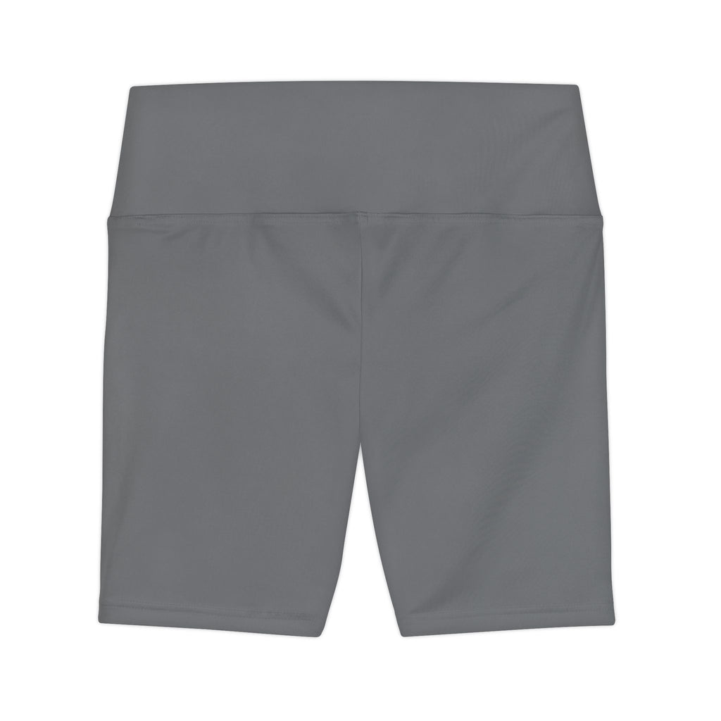 Women's Grey High-Waist Workout Shorts — Comfortable Active Biker Shorts