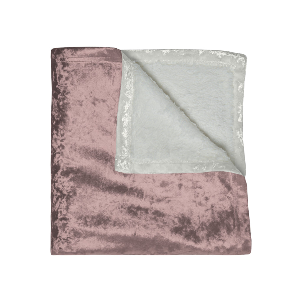 Crushed Velvet Throw Blanket — Luxe Soft Rose Plush Blanket for Cozy Home Décor