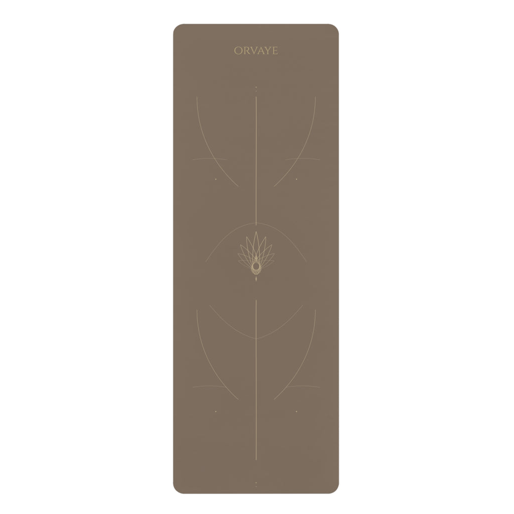 Rubber Yoga Mat — Minimalist Alignment Mat with Lotus Guideline (Non-Slip)