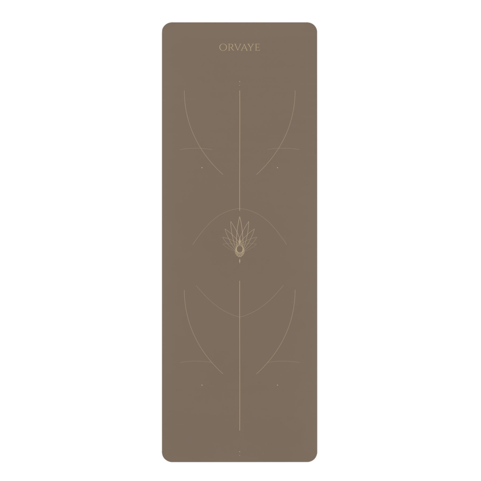 Rubber Yoga Mat — Minimalist Alignment Mat with Lotus Guideline (Non-Slip)