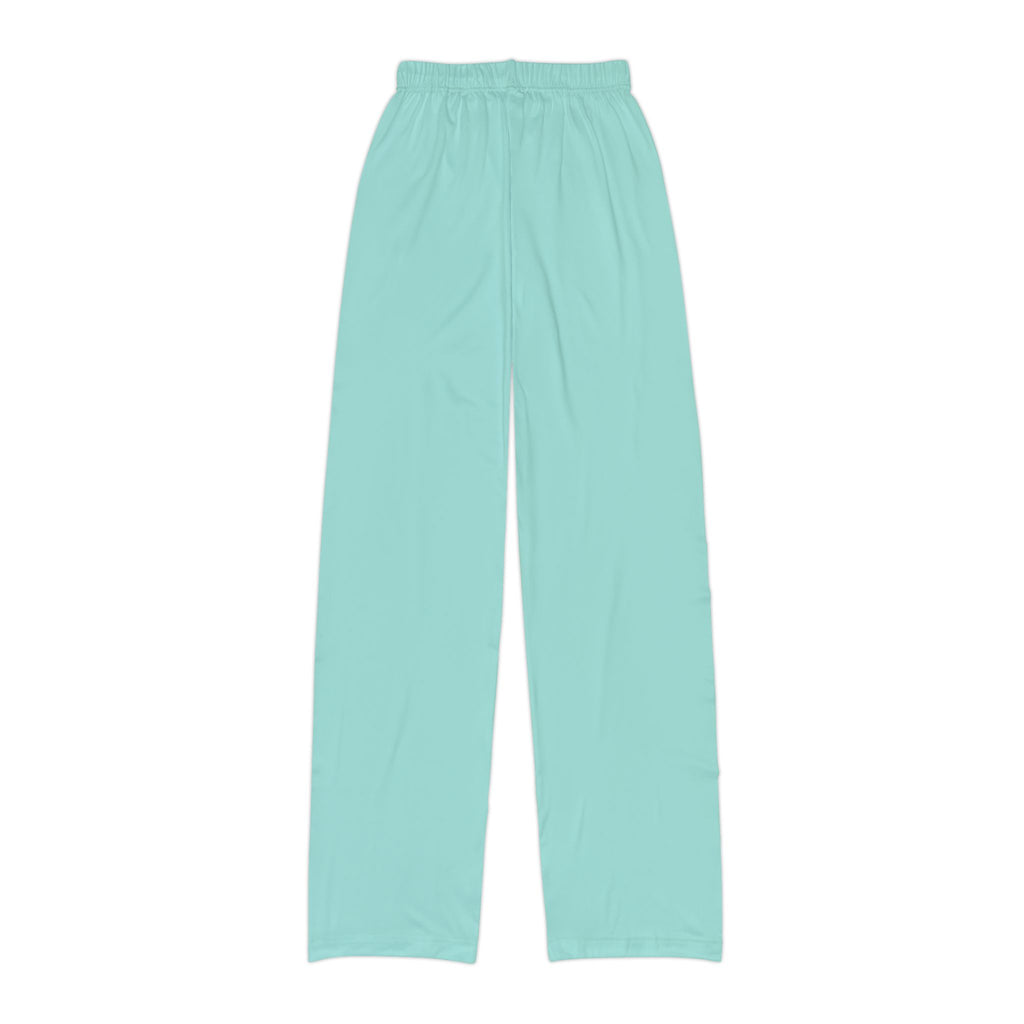 Kids Lounge Pants — Soft Aqua All-Over Print Cozy Sleep & Play Pants