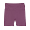 Women's Workout Shorts – Solid Plum High-Waist Athletic Biker Shorts