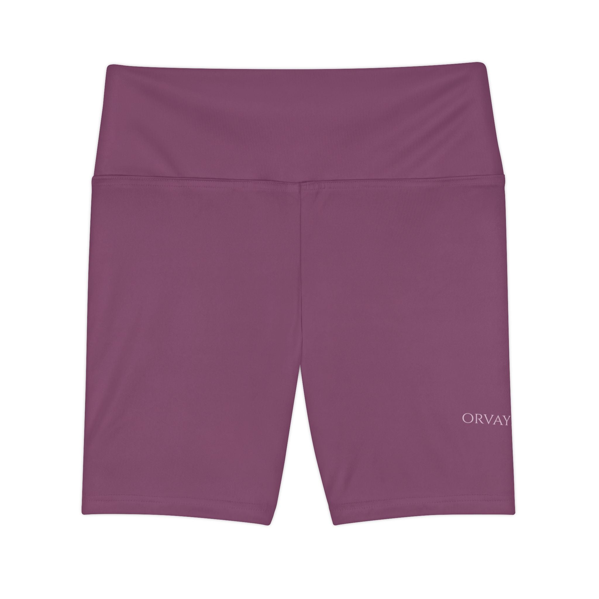 Women's Workout Shorts – Solid Plum High-Waist Athletic Biker Shorts