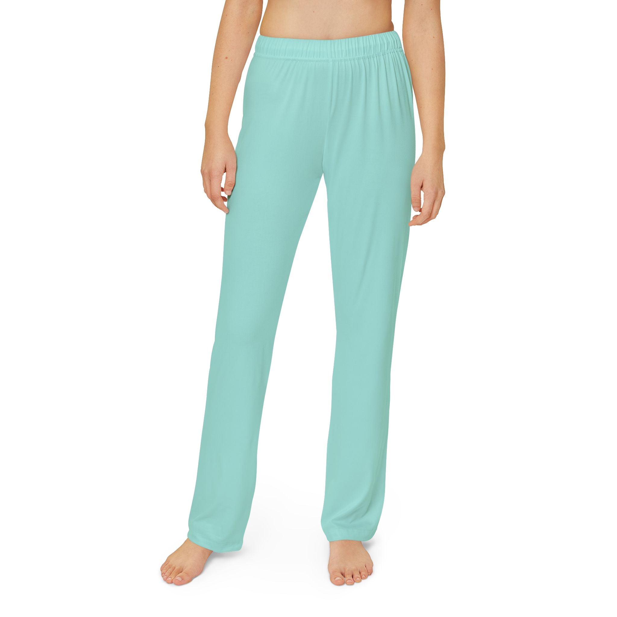 Kids Lounge Pants — Soft Aqua All-Over Print Cozy Sleep & Play Pants
