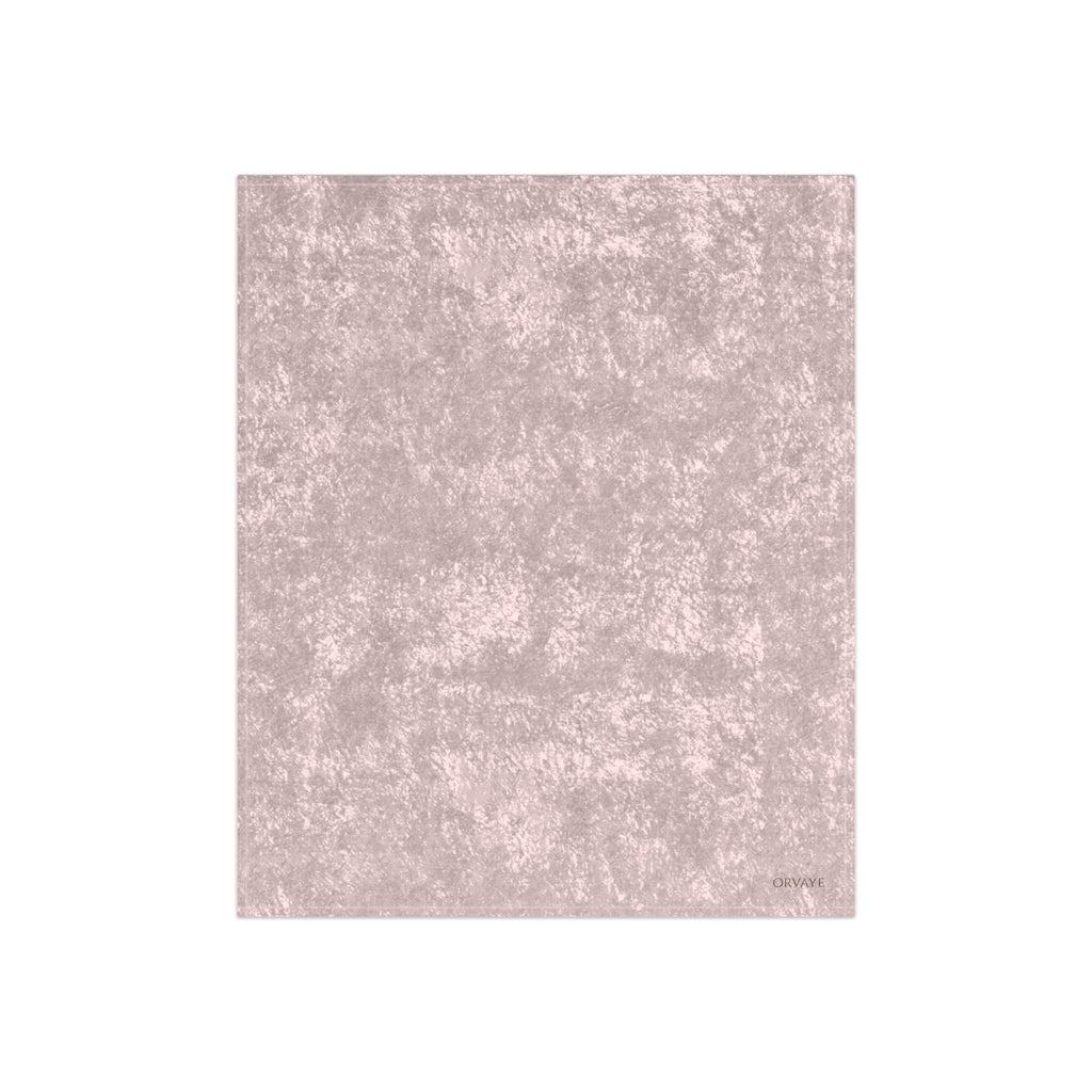 Crushed Velvet Blanket - Lux Plush Throw in Blush Pink